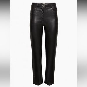Aritzia / Wilfred| Softest Black Vegan Leather - The Melina Pant- Size 4 Regular